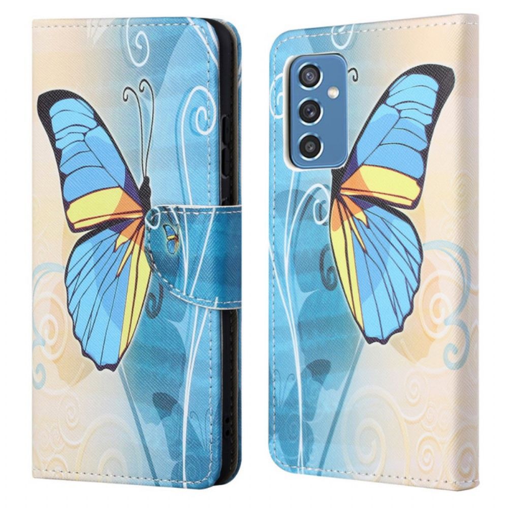 Flip Case Für Samsung Galaxy M52 5G Saphir-schmetterling