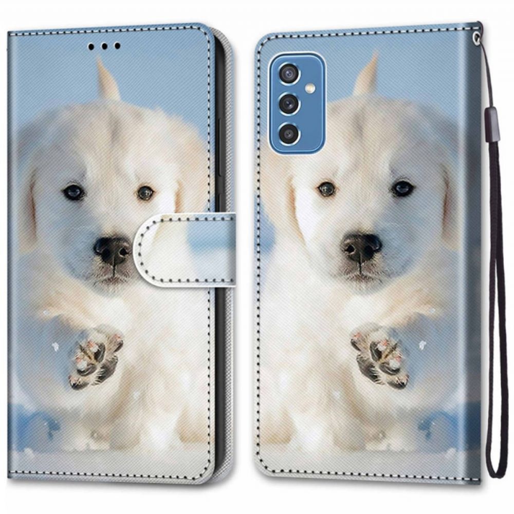 Flip Case Für Samsung Galaxy M52 5G Schneewelpe