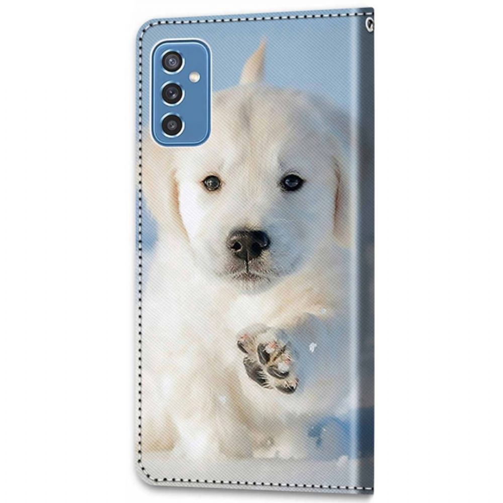 Flip Case Für Samsung Galaxy M52 5G Schneewelpe