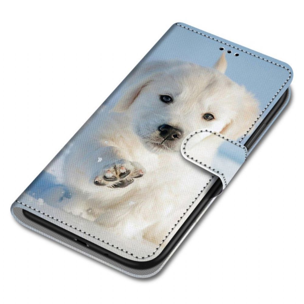 Flip Case Für Samsung Galaxy M52 5G Schneewelpe