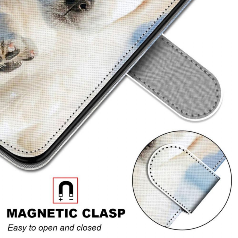 Flip Case Für Samsung Galaxy M52 5G Schneewelpe