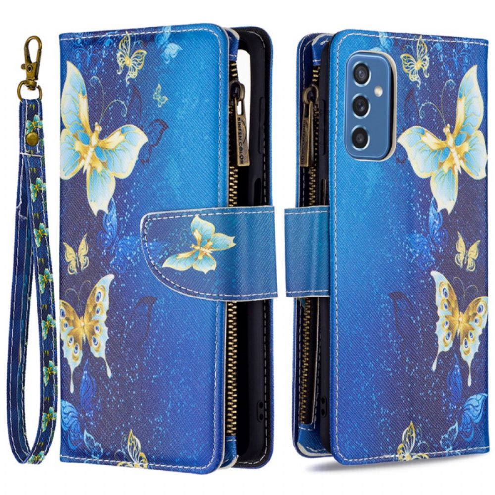 Flip Case Für Samsung Galaxy M52 5G Wasserschmetterlinge