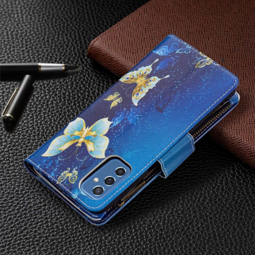 Flip Case Für Samsung Galaxy M52 5G Wasserschmetterlinge