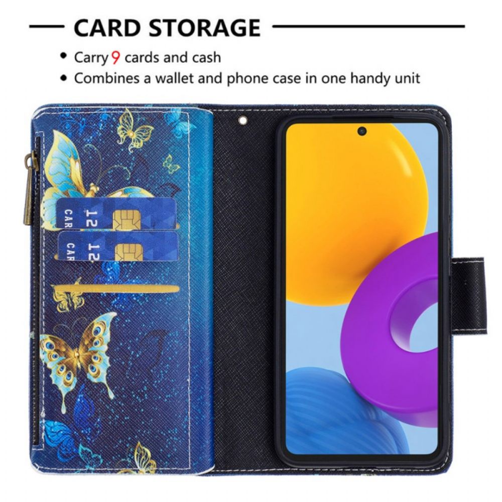 Flip Case Für Samsung Galaxy M52 5G Wasserschmetterlinge