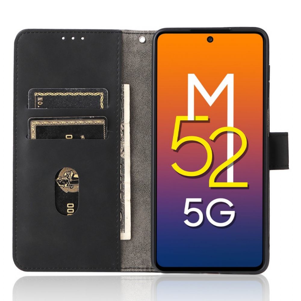 Flip Case Für Samsung Galaxy M52 5G Weiches Leder