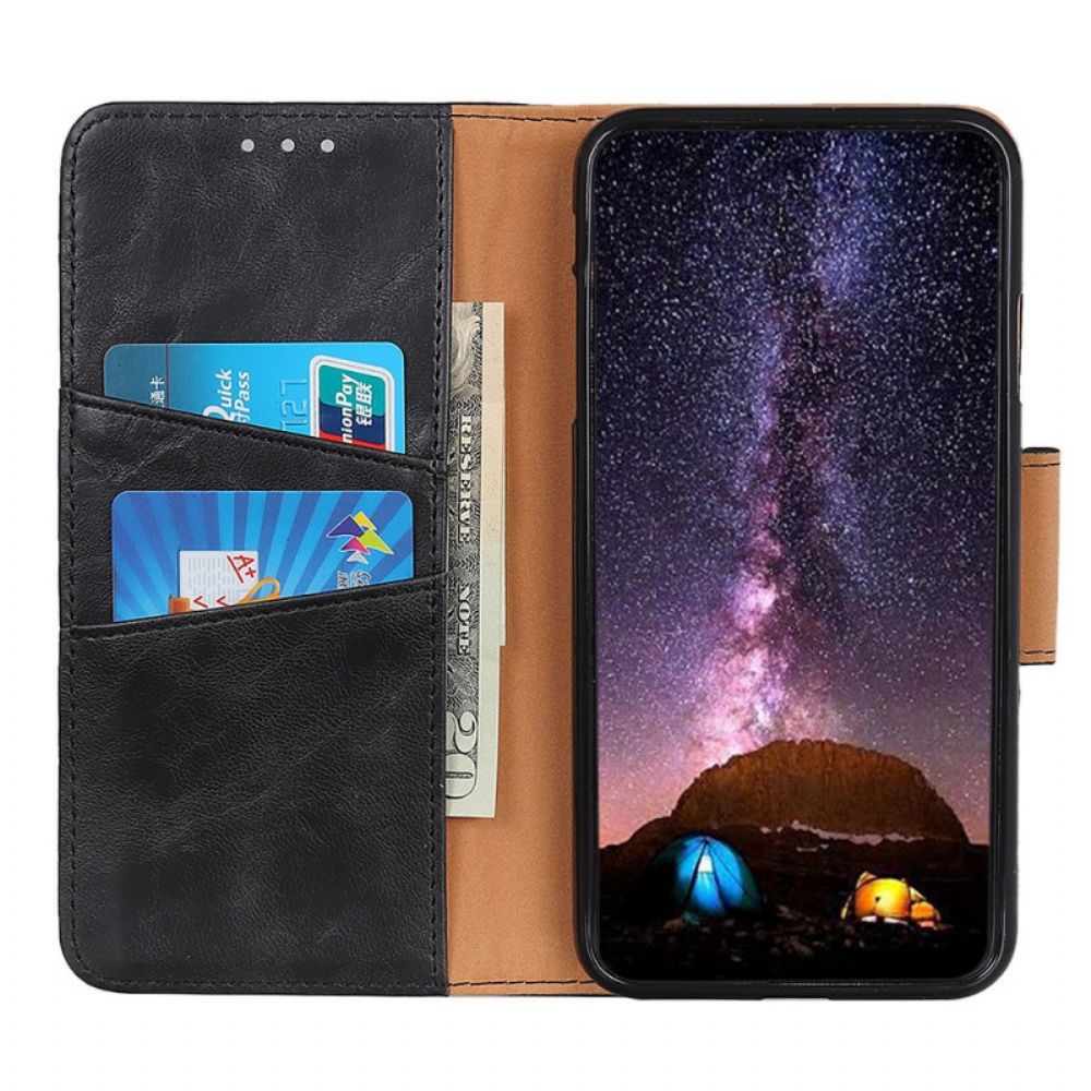 Flip Case Für Samsung Galaxy M52 5G Wendeverschluss Aus Spaltleder