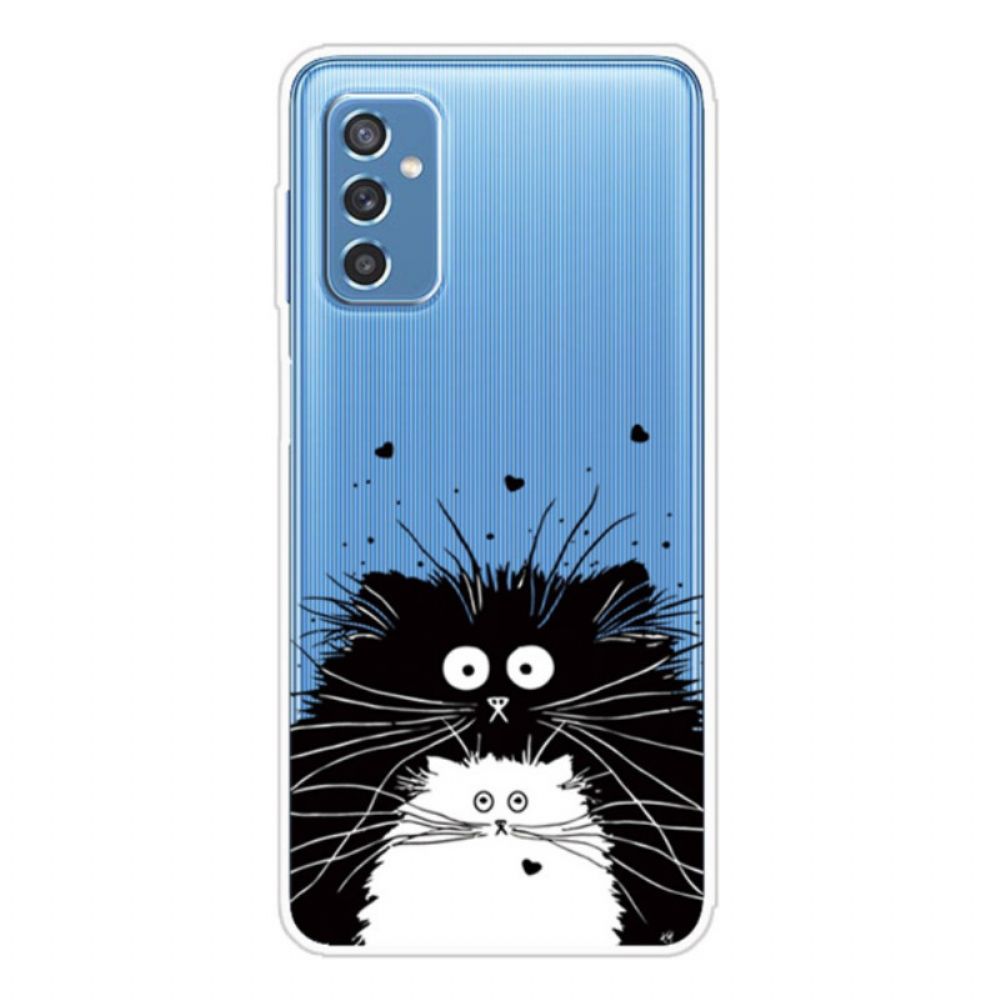 Handyhülle Für Samsung Galaxy M52 5G Schwarze Und Weiße Katzen