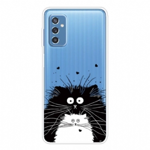 Handyhülle Für Samsung Galaxy M52 5G Schwarze Und Weiße Katzen