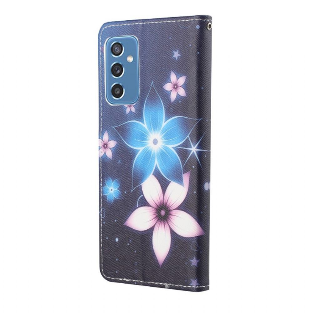 Lederhüllen Für Samsung Galaxy M52 5G Leuchtende Blumen