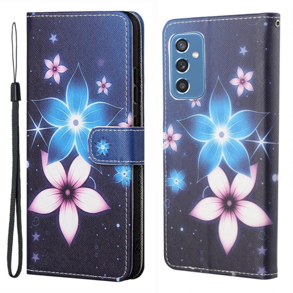 Lederhüllen Für Samsung Galaxy M52 5G Leuchtende Blumen