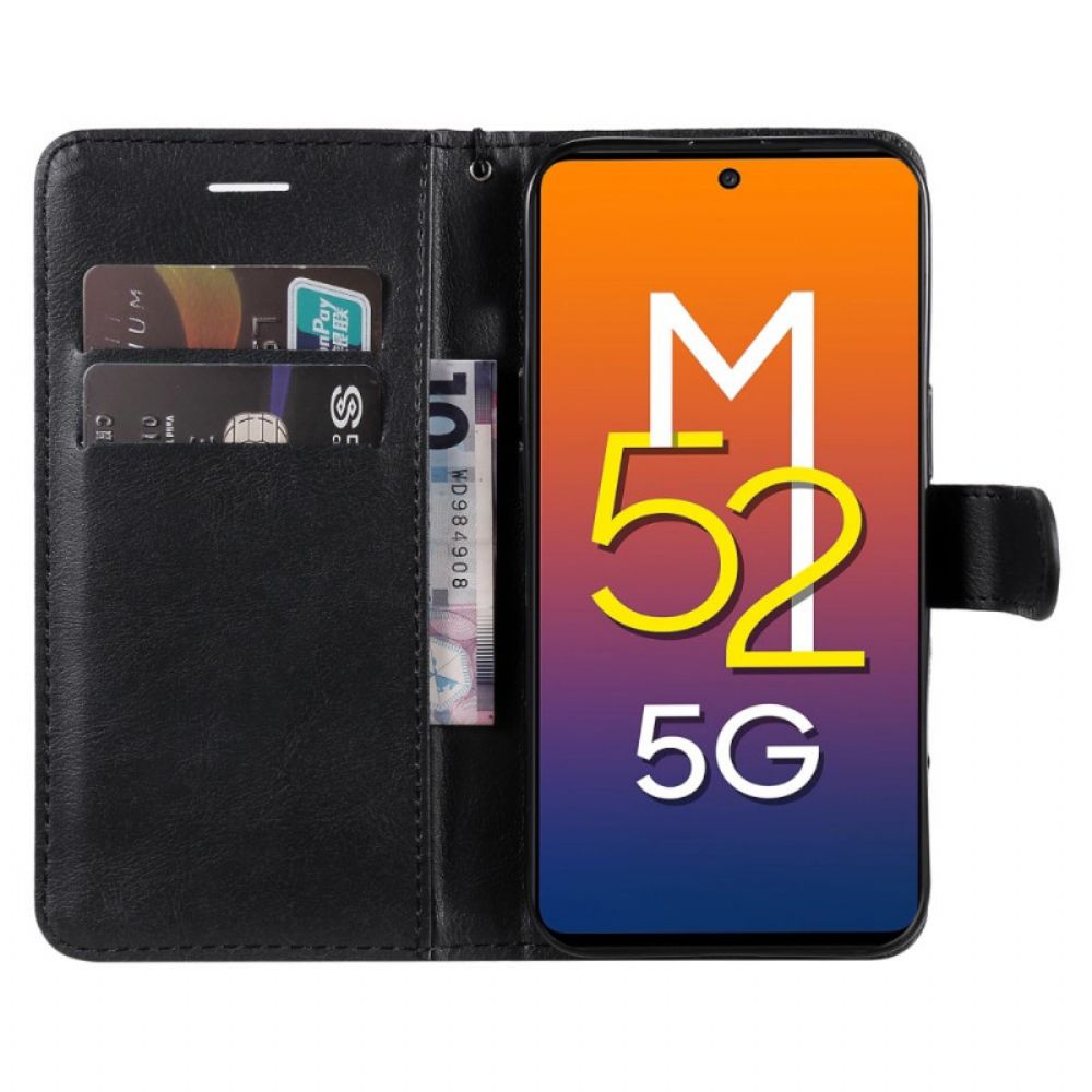 Lederhüllen Für Samsung Galaxy M52 5G Mit Kordel Mattes Lederarmband