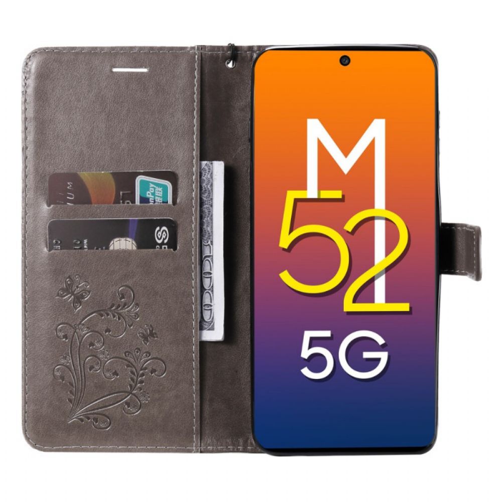 Lederhüllen Für Samsung Galaxy M52 5G Schmetterlingsleder