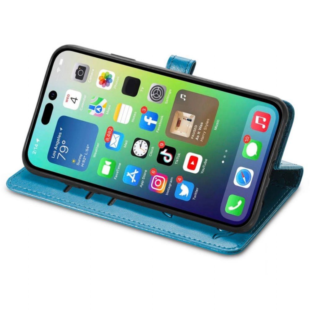 Flip Case Für iPhone 14 Animierte Tiere