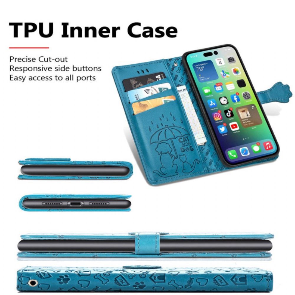 Flip Case Für iPhone 14 Animierte Tiere