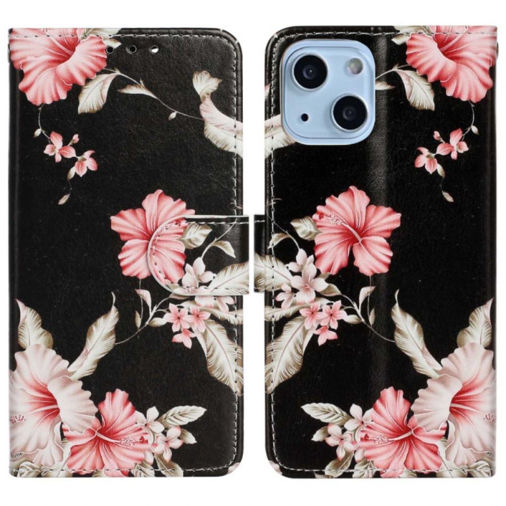 Flip Case Für iPhone 14 Blumen