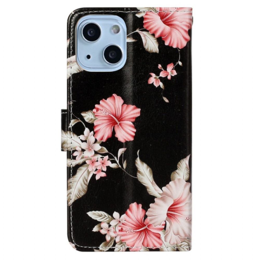 Flip Case Für iPhone 14 Blumen