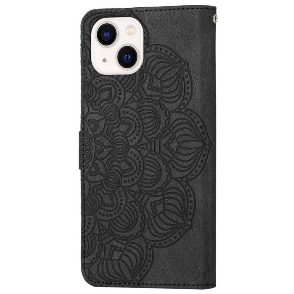 Flip Case Für iPhone 14 Mit Kordel Tanga-mandala