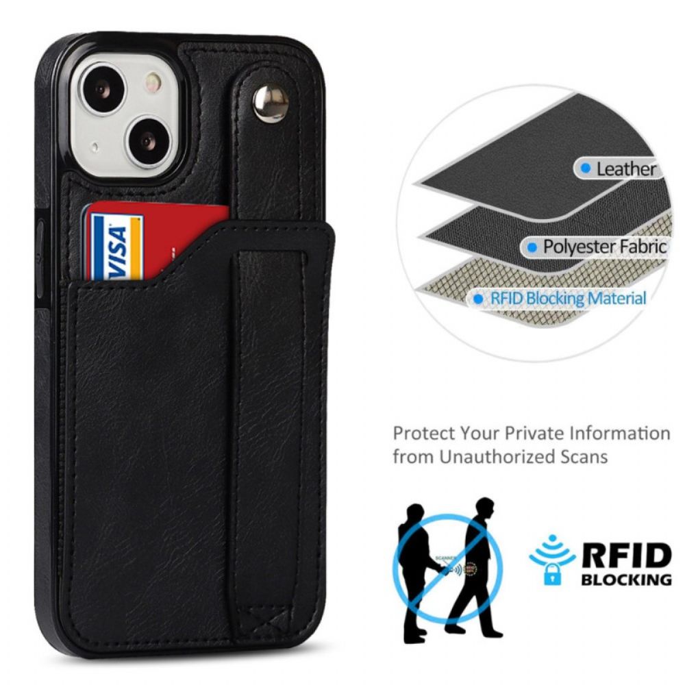 Hülle Für iPhone 14 Rfid-kartenhalter Mit Schlaufe