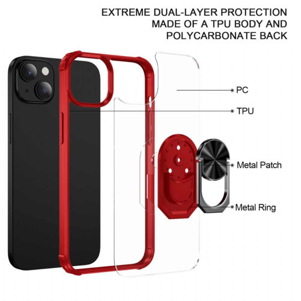 Hülle Für iPhone 14 Transparent Mit Ring-unterstützung