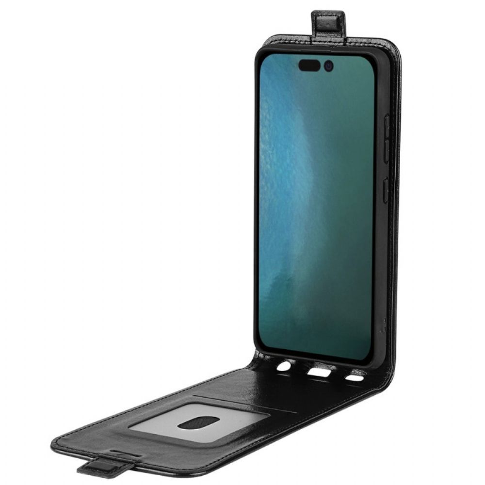 Lederhüllen Für iPhone 14 Flip Case Ledereffekt Mit Vertikaler Klappe