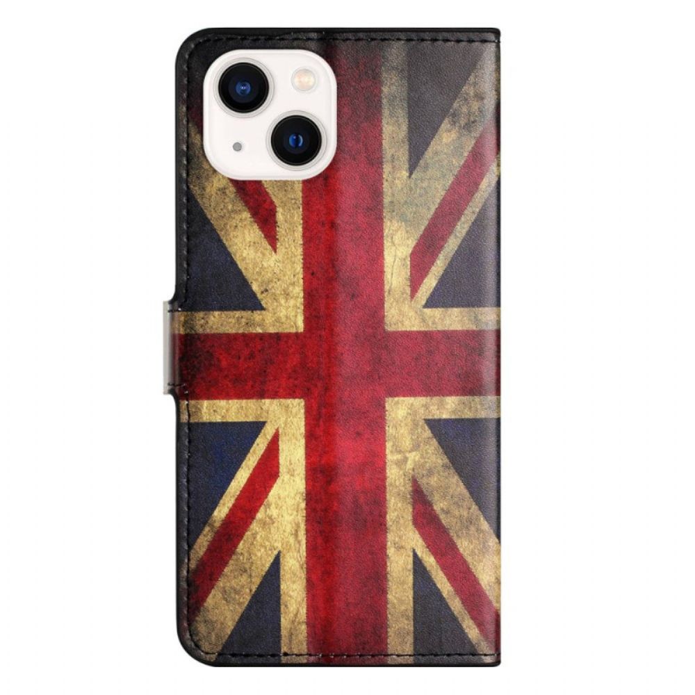 Lederhüllen Für iPhone 14 Vintage Britische Flagge