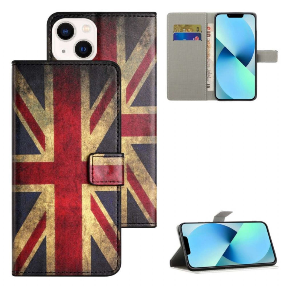 Lederhüllen Für iPhone 14 Vintage Britische Flagge