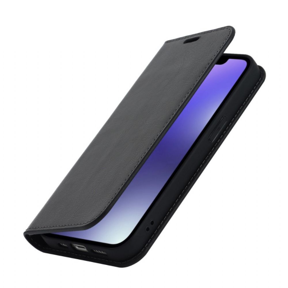 Schutzhülle Für iPhone 14 Flip Case Echtes Leder