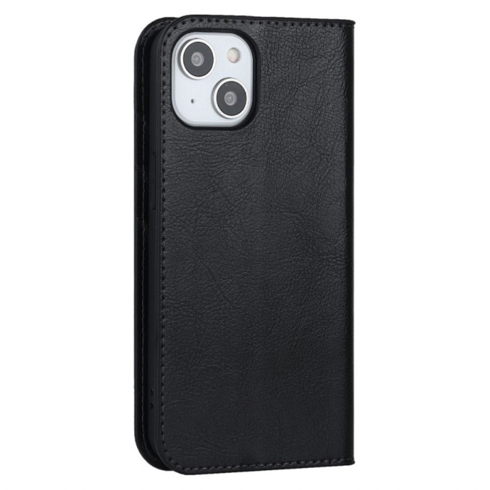 Schutzhülle Für iPhone 14 Flip Case Echtes Leder