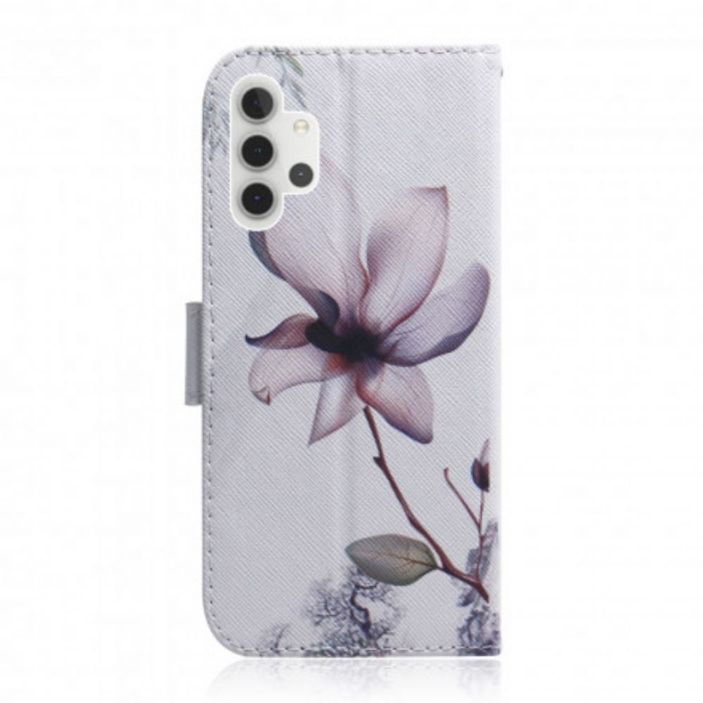 Flip Case Für Samsung Galaxy A32 5G Alte Rosenblüte