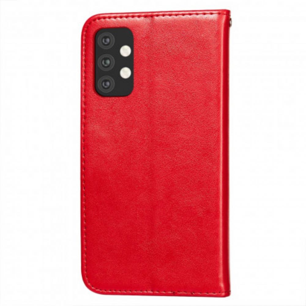 Flip Case Für Samsung Galaxy A32 5G Blumenstickdruck