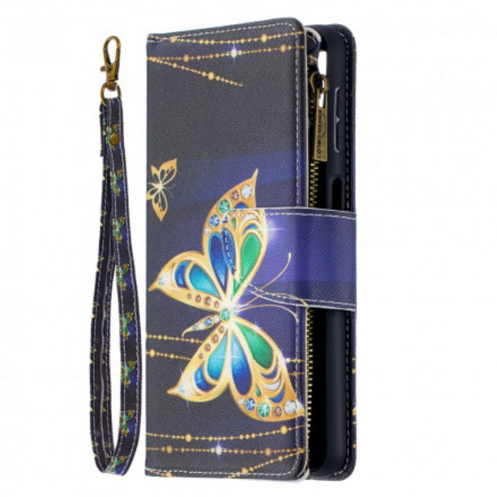 Flip Case Für Samsung Galaxy A32 5G Butterflies Art Reißverschlusstasche