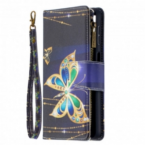 Flip Case Für Samsung Galaxy A32 5G Butterflies Art Reißverschlusstasche