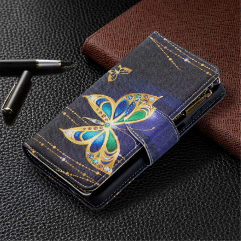 Flip Case Für Samsung Galaxy A32 5G Butterflies Art Reißverschlusstasche