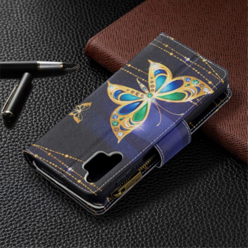 Flip Case Für Samsung Galaxy A32 5G Butterflies Art Reißverschlusstasche