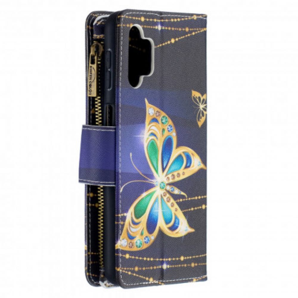 Flip Case Für Samsung Galaxy A32 5G Butterflies Art Reißverschlusstasche