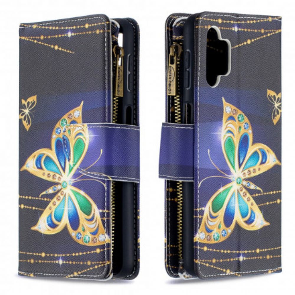 Flip Case Für Samsung Galaxy A32 5G Butterflies Art Reißverschlusstasche