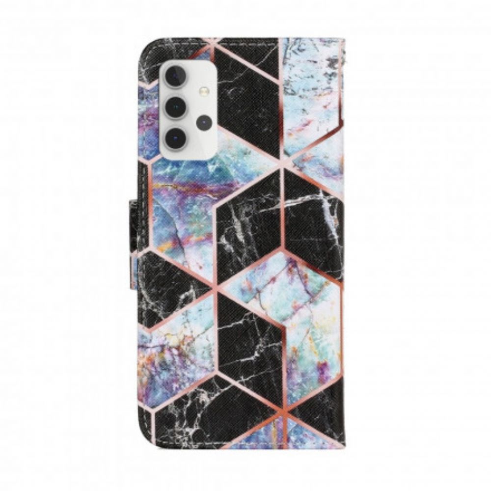 Flip Case Für Samsung Galaxy A32 5G Geometrischer Marmor