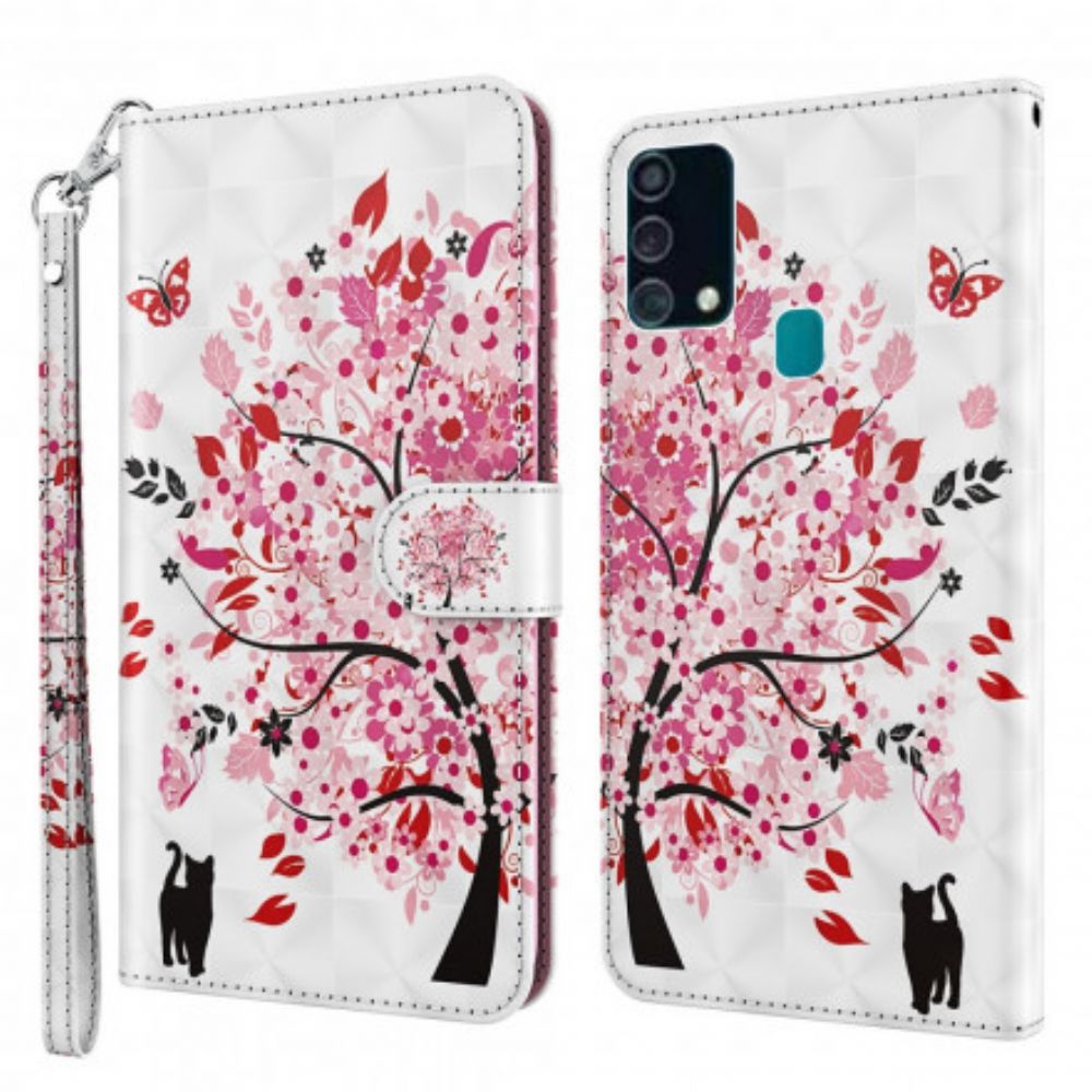 Flip Case Für Samsung Galaxy A32 5G Hellrosa Baumfleck