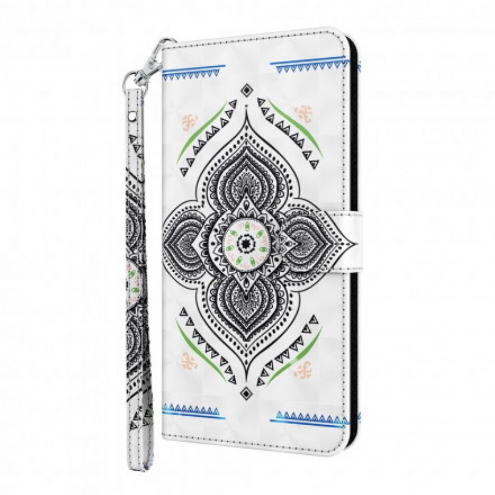 Flip Case Für Samsung Galaxy A32 5G Mandala-lichtpunkte Mit Lanyard