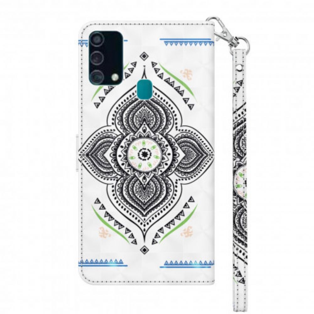 Flip Case Für Samsung Galaxy A32 5G Mandala-lichtpunkte Mit Lanyard