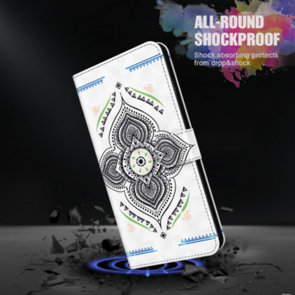 Flip Case Für Samsung Galaxy A32 5G Mandala-lichtpunkte Mit Lanyard