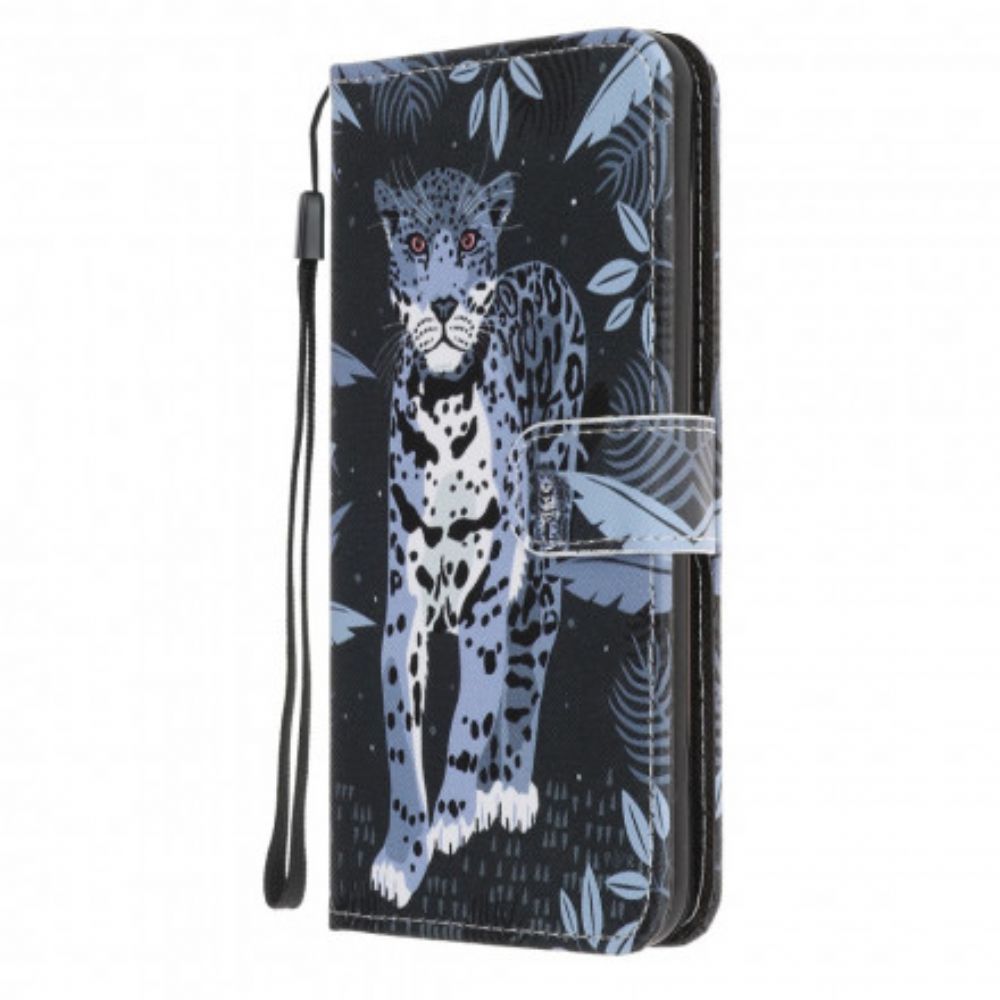 Flip Case Für Samsung Galaxy A32 5G Mit Kordel Tanga Leopard