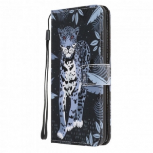 Flip Case Für Samsung Galaxy A32 5G Mit Kordel Tanga Leopard