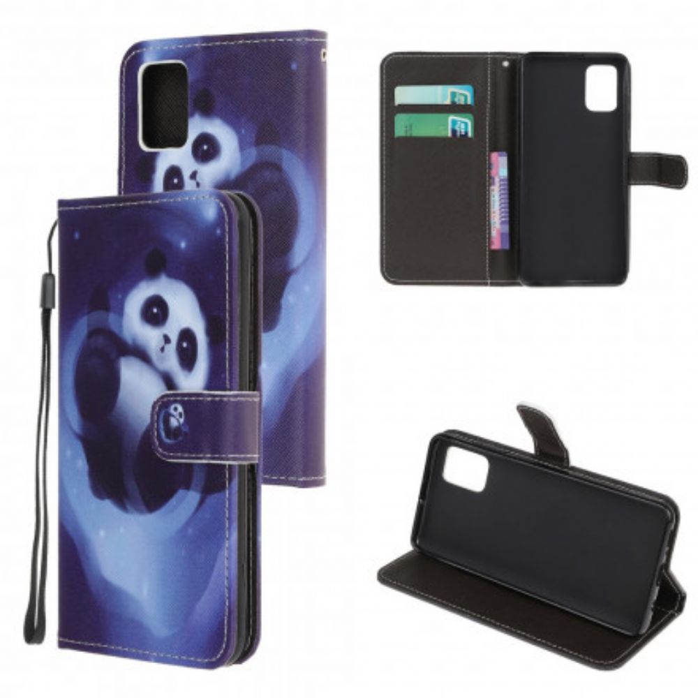 Flip Case Für Samsung Galaxy A32 5G Mit Kordel Tanga Space Panda