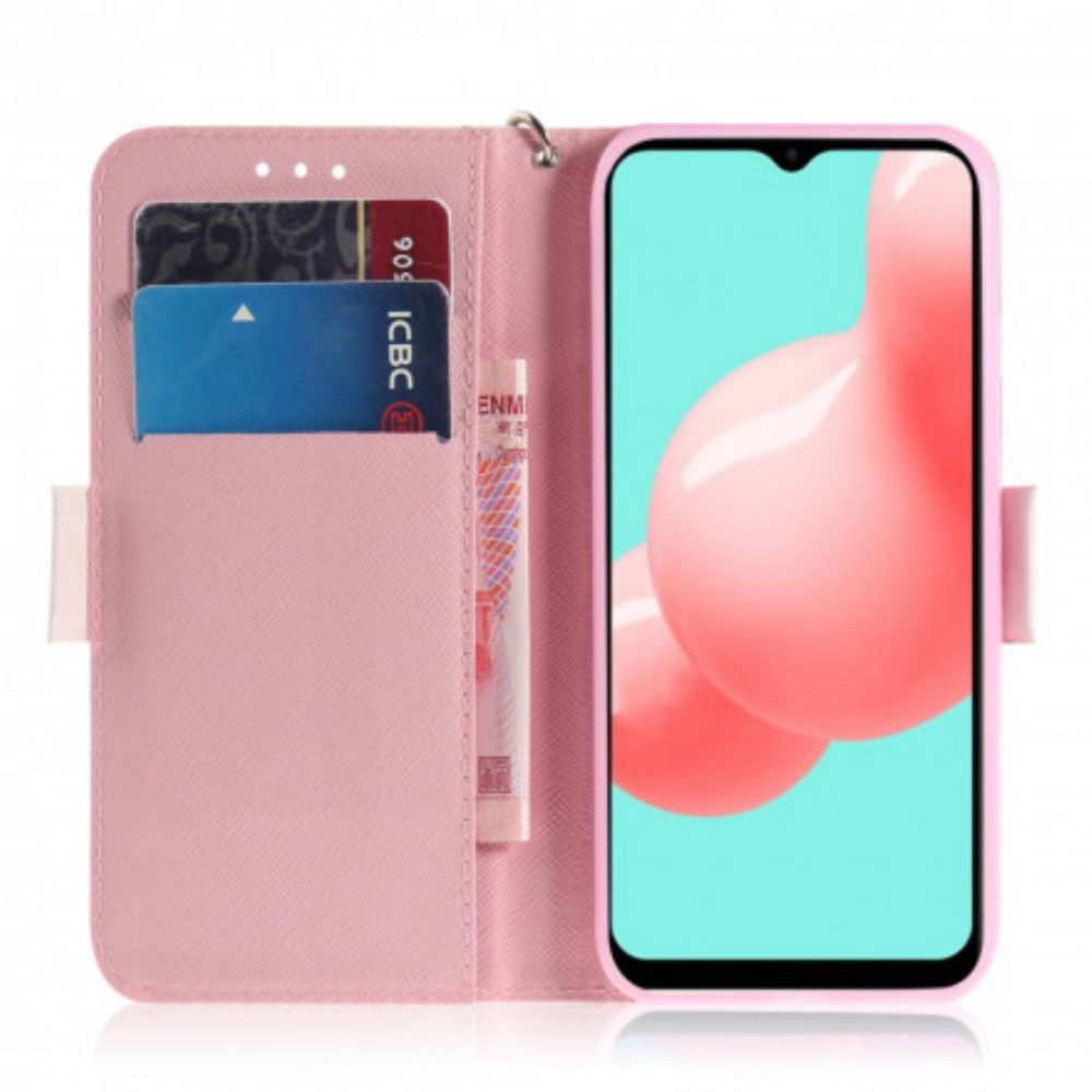 Flip Case Für Samsung Galaxy A32 5G Mit Kordel Zapfenhamster