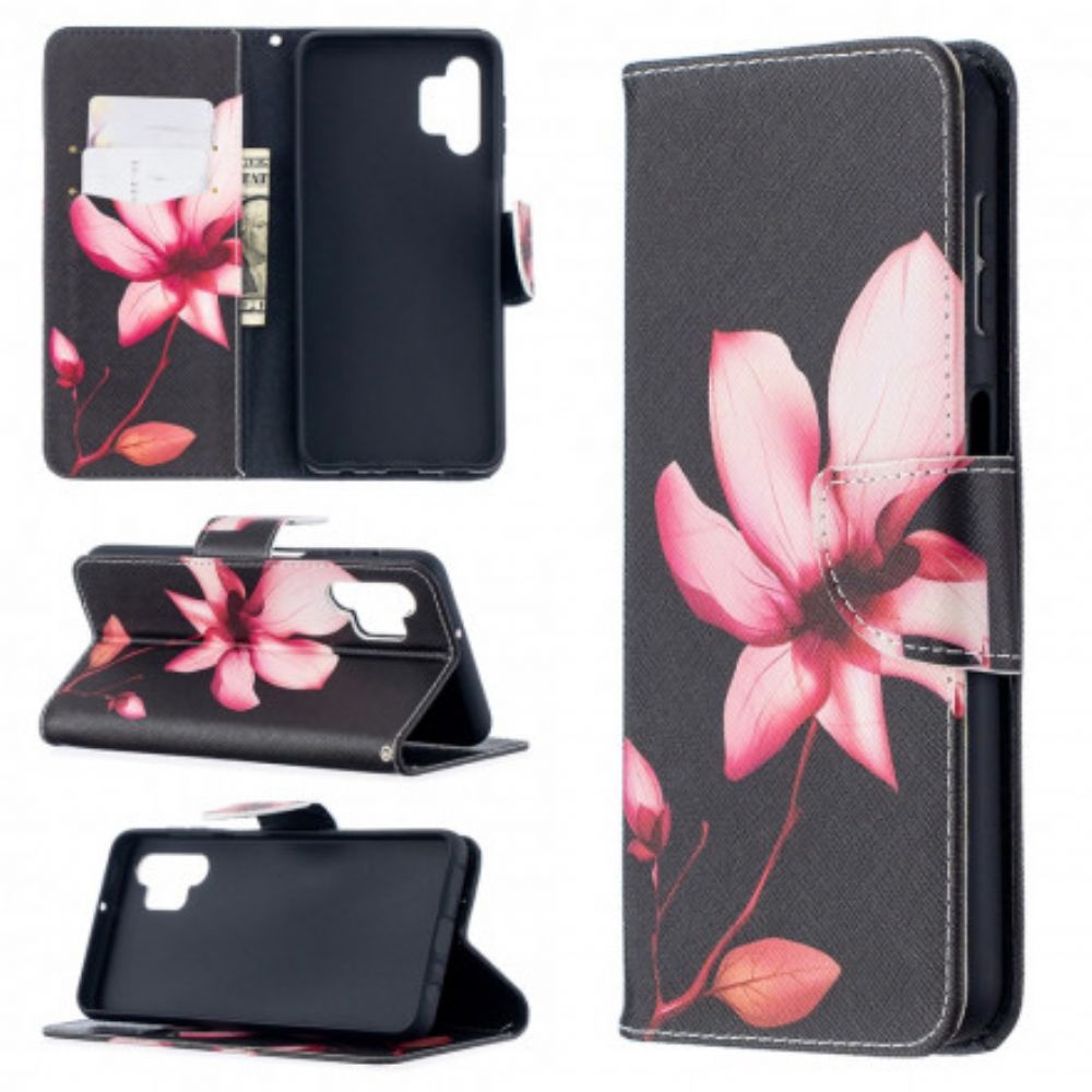 Flip Case Für Samsung Galaxy A32 5G Rosa Blume