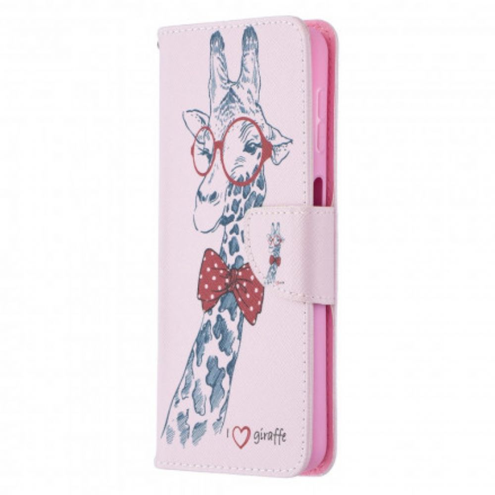 Flip Case Für Samsung Galaxy A32 5G Schlaue Giraffe