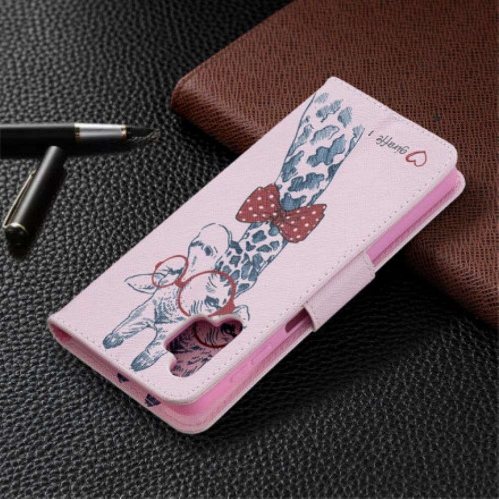 Flip Case Für Samsung Galaxy A32 5G Schlaue Giraffe