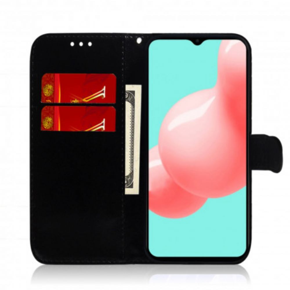 Flip Case Für Samsung Galaxy A32 5G Spiegel Mit Kunstlederbezug