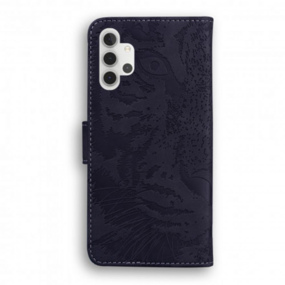 Flip Case Für Samsung Galaxy A32 5G Tigergesichtsdruck